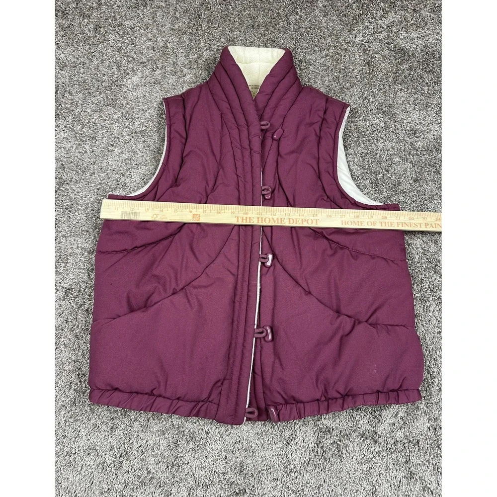 Vintage Puffer Vest Womens‎ Large Quilted Button Front Sleeveless Winter 80s - Picture 10 of 10